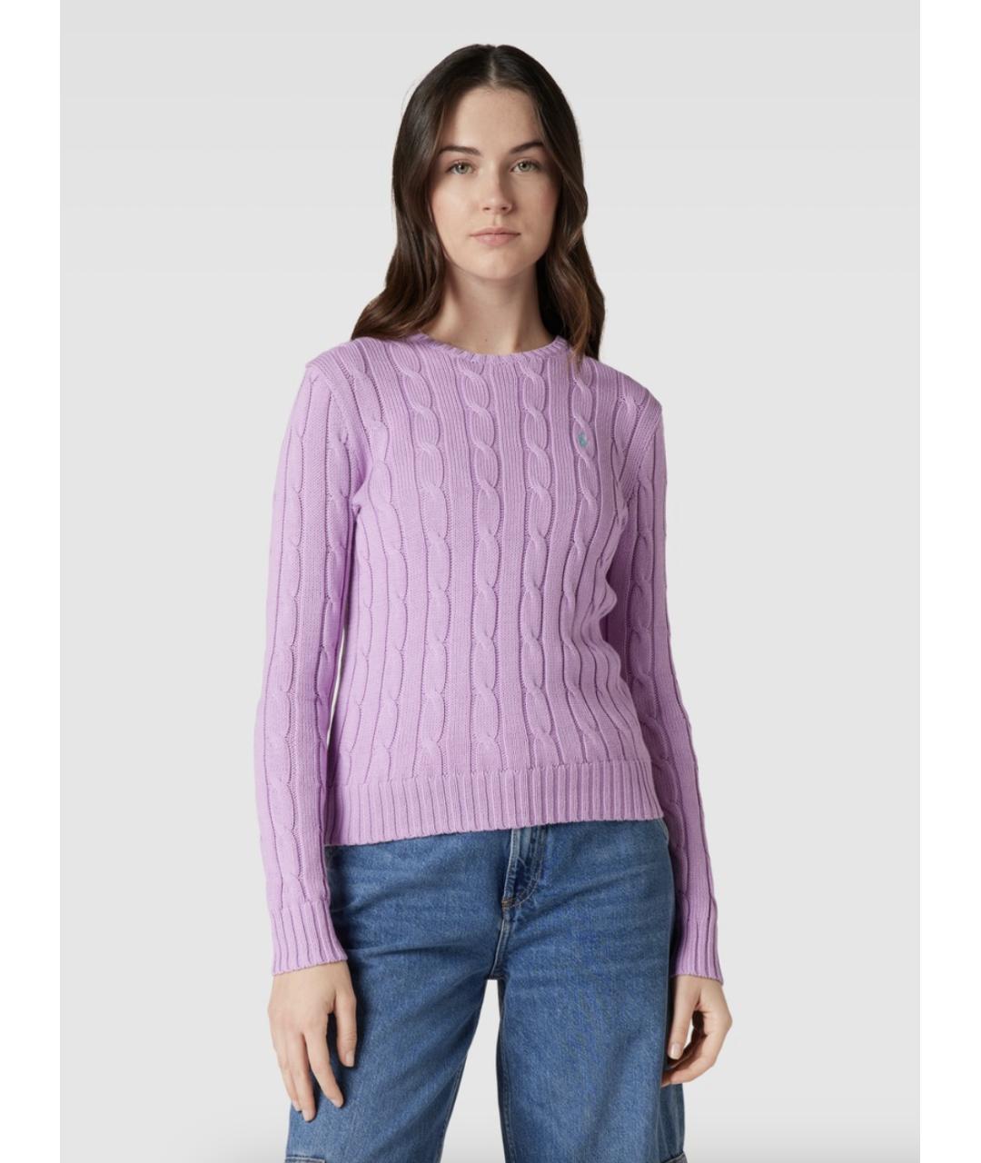 POLO RALPH LAUREN Фиолетовый хлопковый джемпер / свитер, фото 3