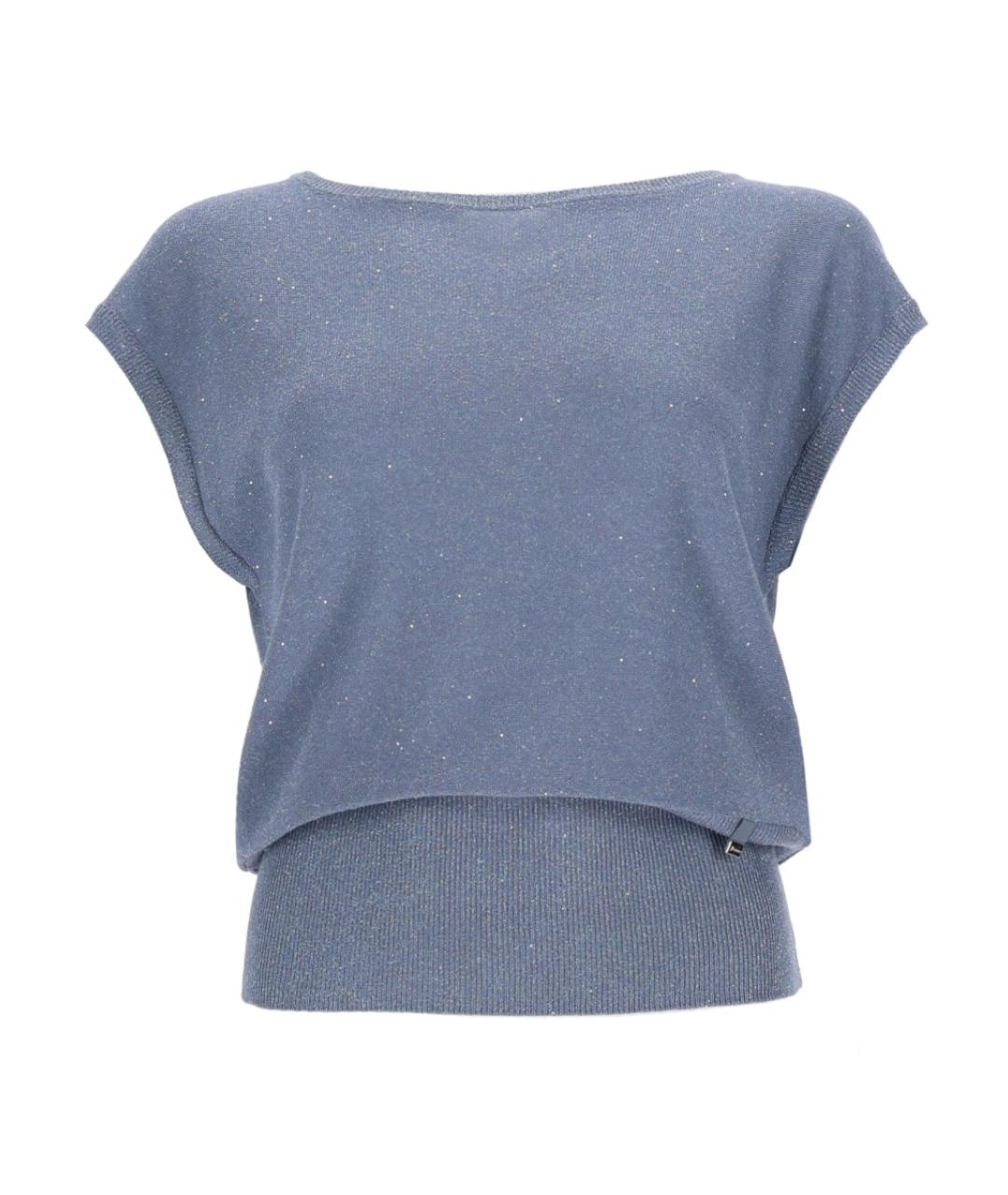 HERNO Голубая вискозная футболка, фото 1