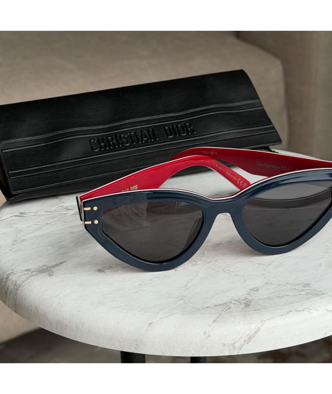 CHRISTIAN DIOR Темно-синие пластиковые солнцезащитные очки, фото 3