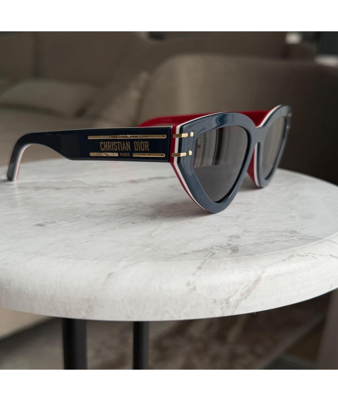 CHRISTIAN DIOR Темно-синие пластиковые солнцезащитные очки, фото 6