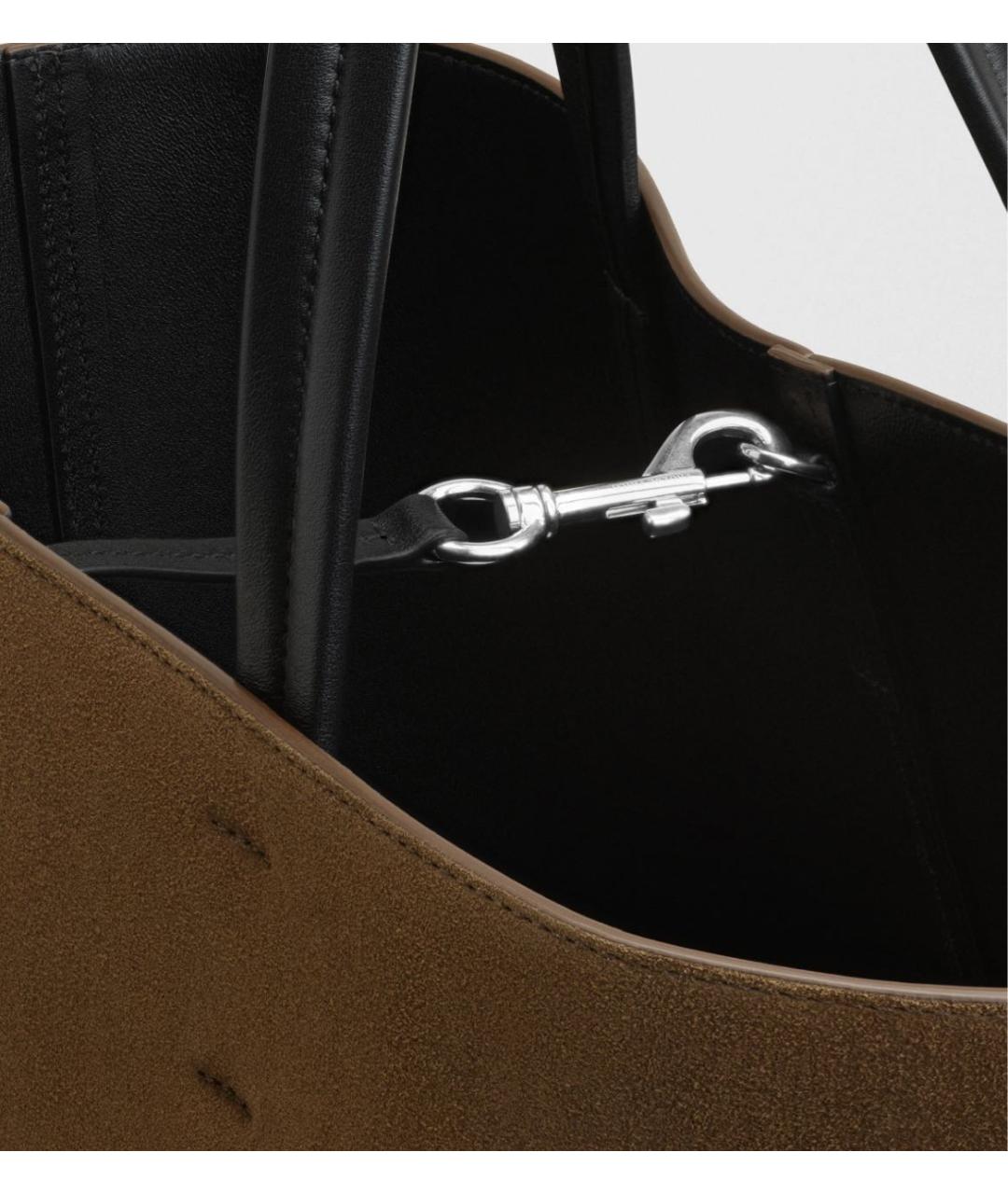 PHOEBE PHILO Коричневая кожаная сумка с короткими ручками, фото 3