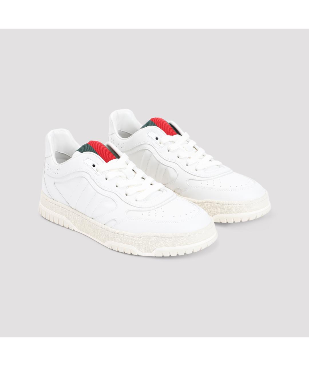 GUCCI Белые кожаные кроссовки, фото 5
