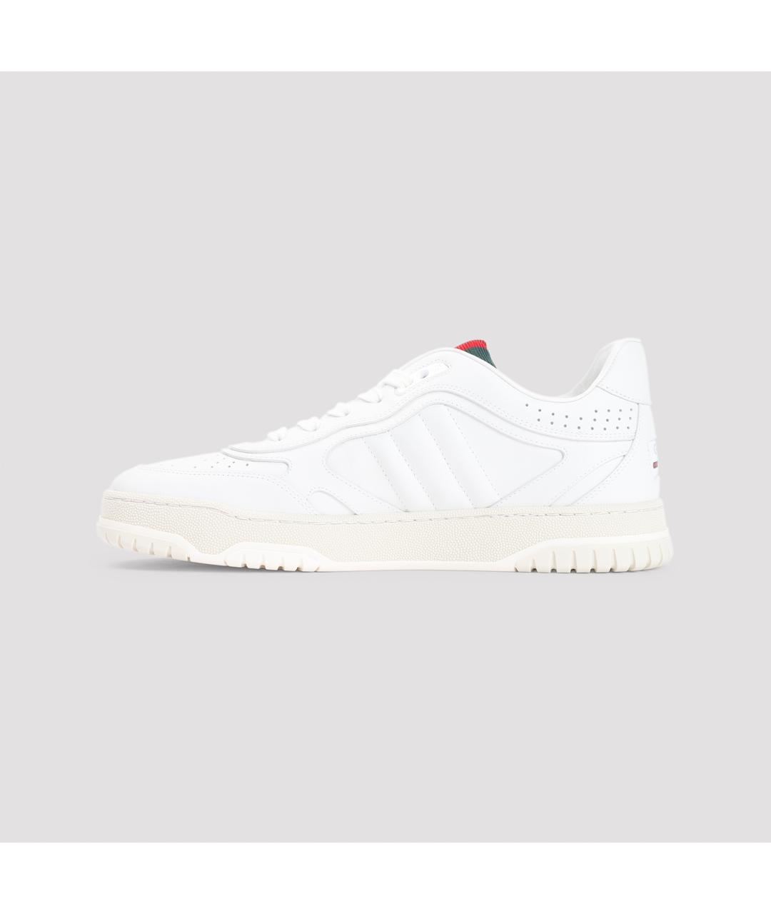 GUCCI Белые кожаные кроссовки, фото 4