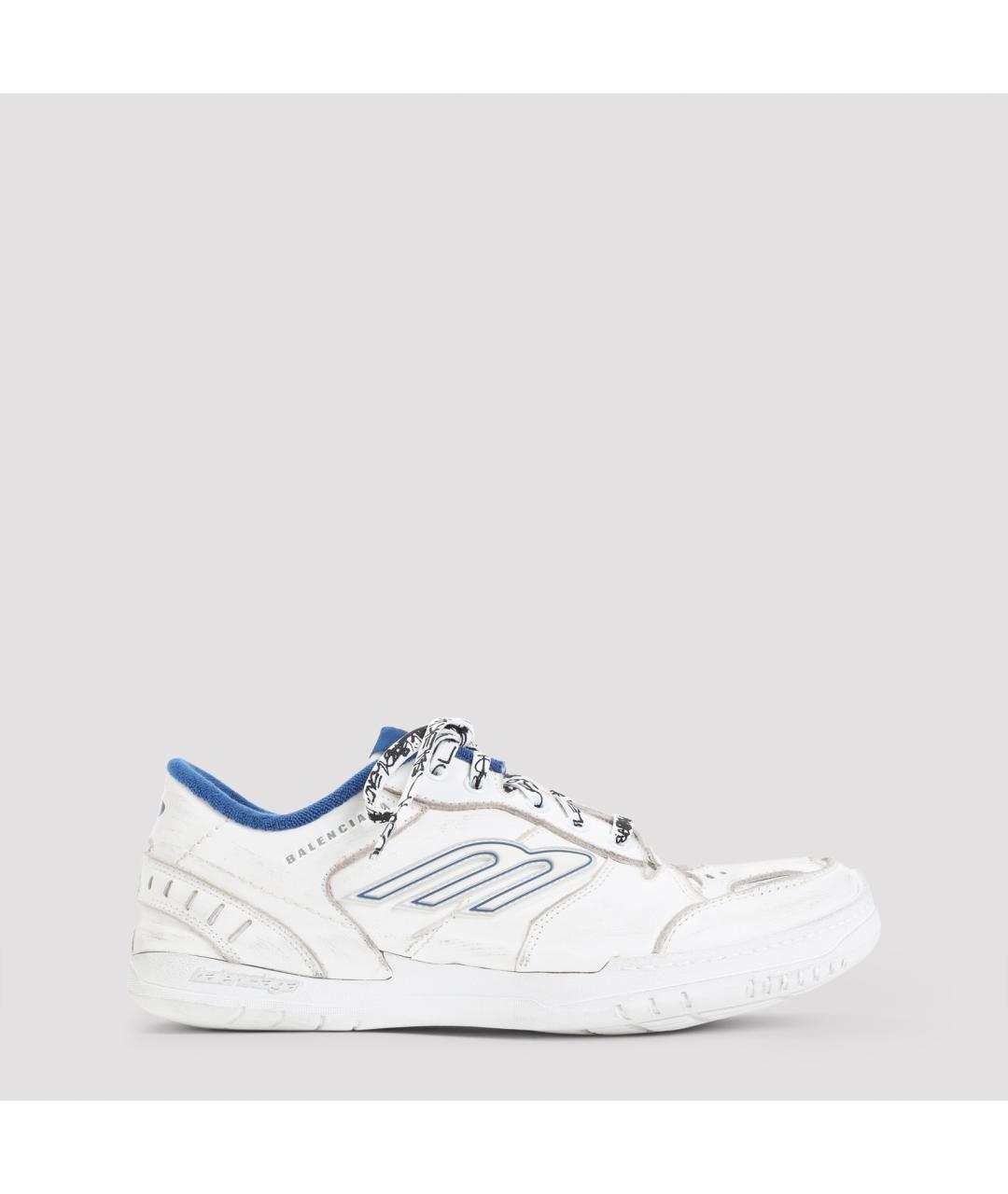 BALENCIAGA Белые кожаные низкие кроссовки / кеды, фото 2