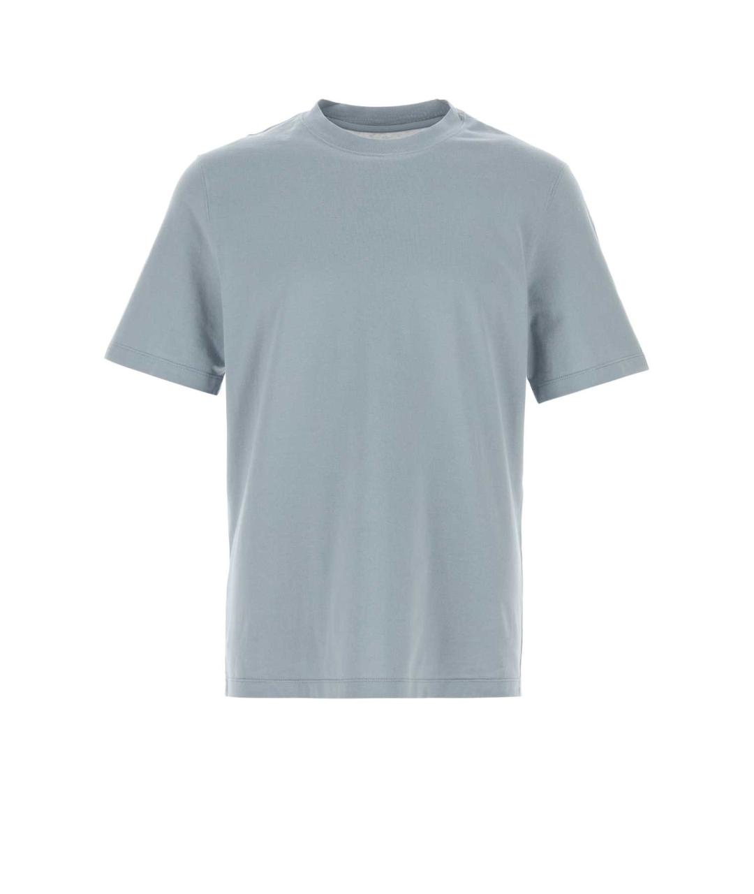 BRUNELLO CUCINELLI Голубая хлопковая футболка, фото 1