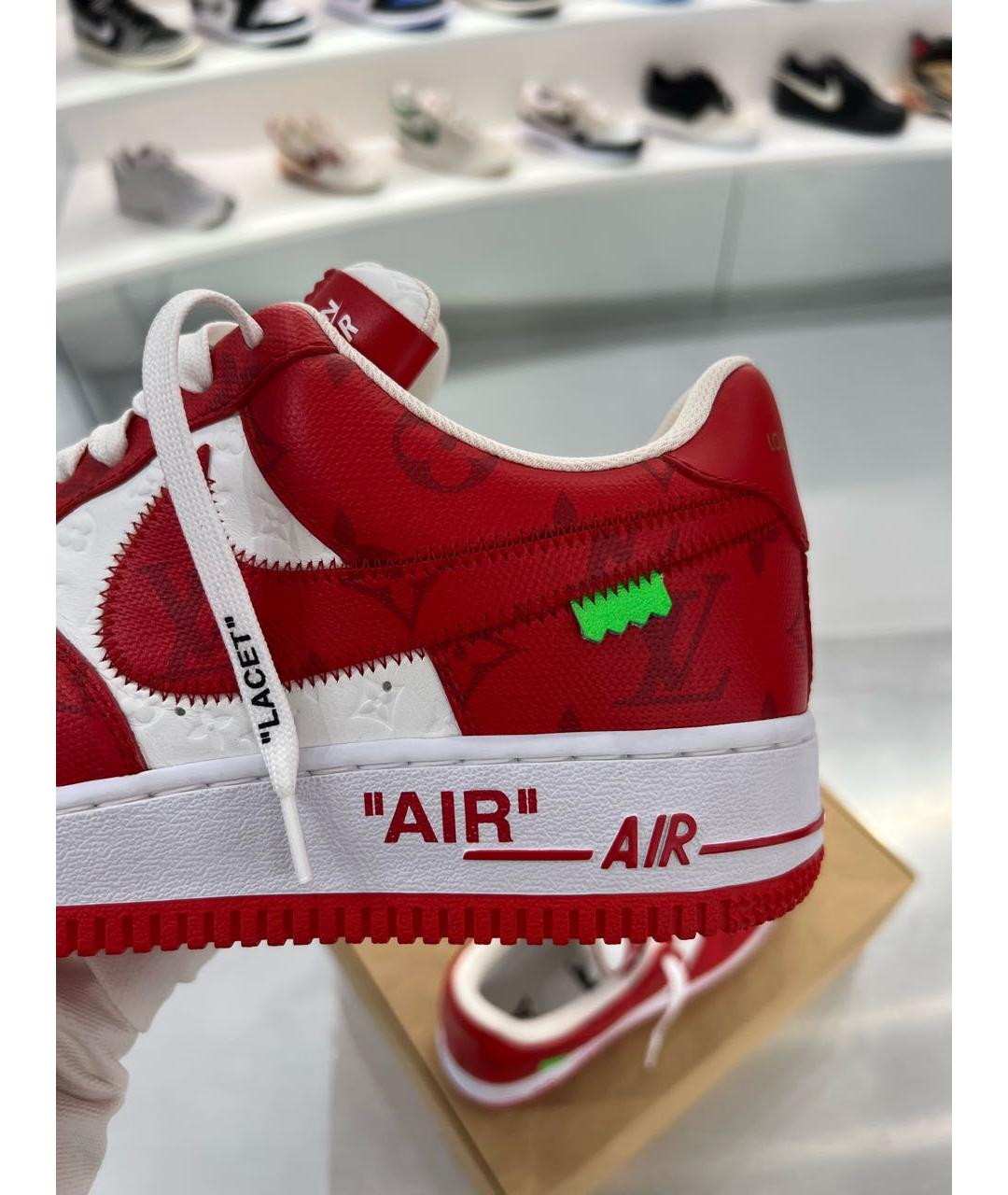 NIKE Красные кожаные низкие кроссовки / кеды, фото 7