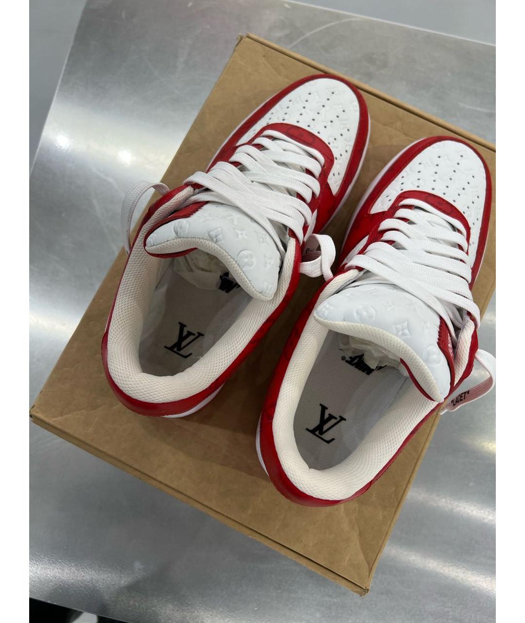 NIKE Красные кожаные низкие кроссовки / кеды, фото 4