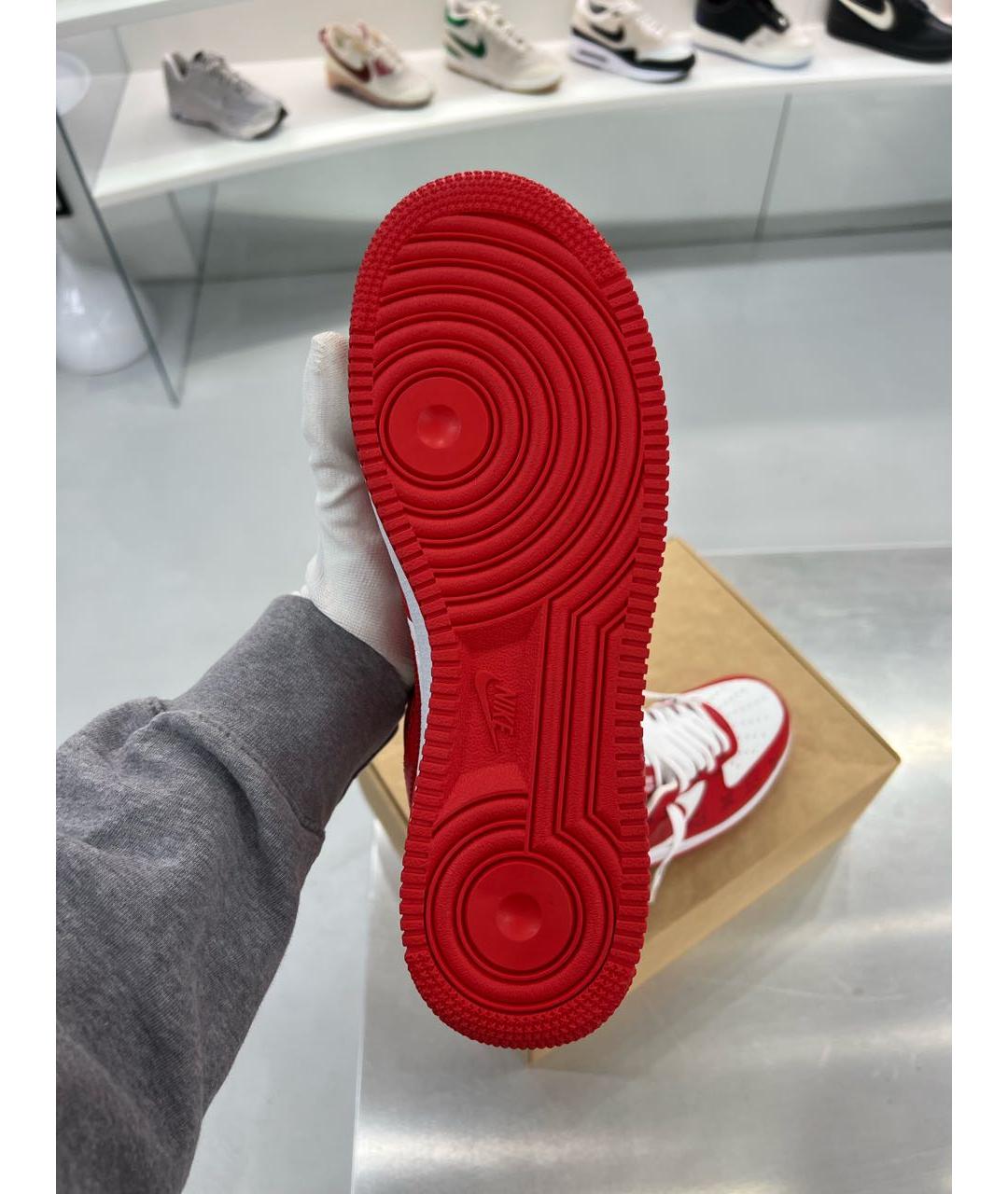 NIKE Красные кожаные низкие кроссовки / кеды, фото 8