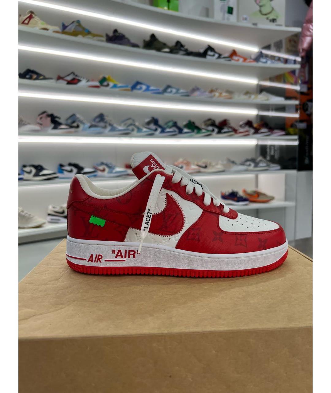 NIKE Красные кожаные низкие кроссовки / кеды, фото 9