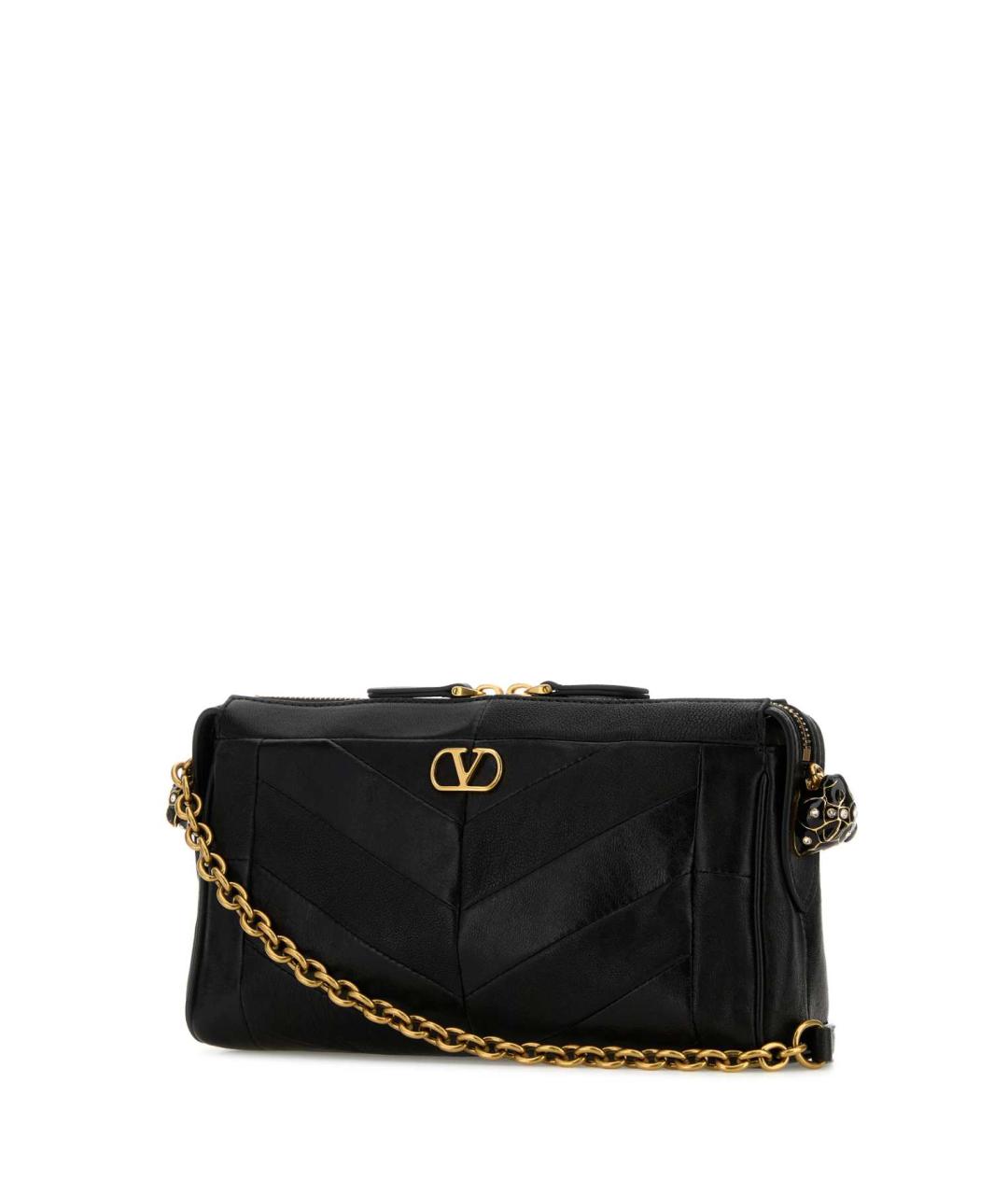 VALENTINO Черная кожаная сумка через плечо, фото 2