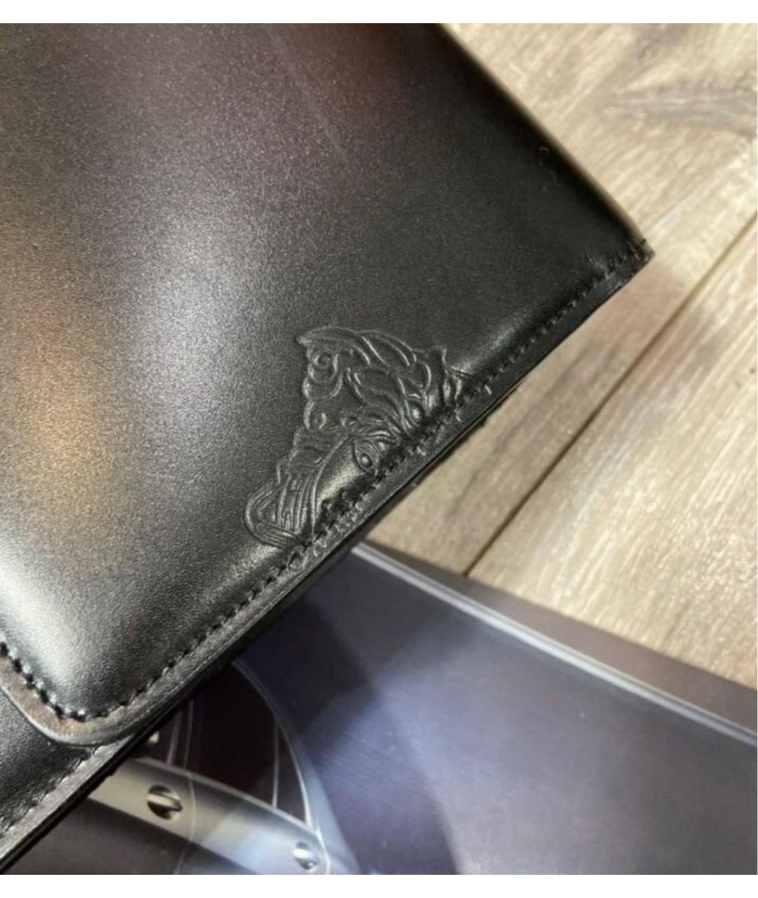 VERSACE Черный кожаный портфель, фото 7
