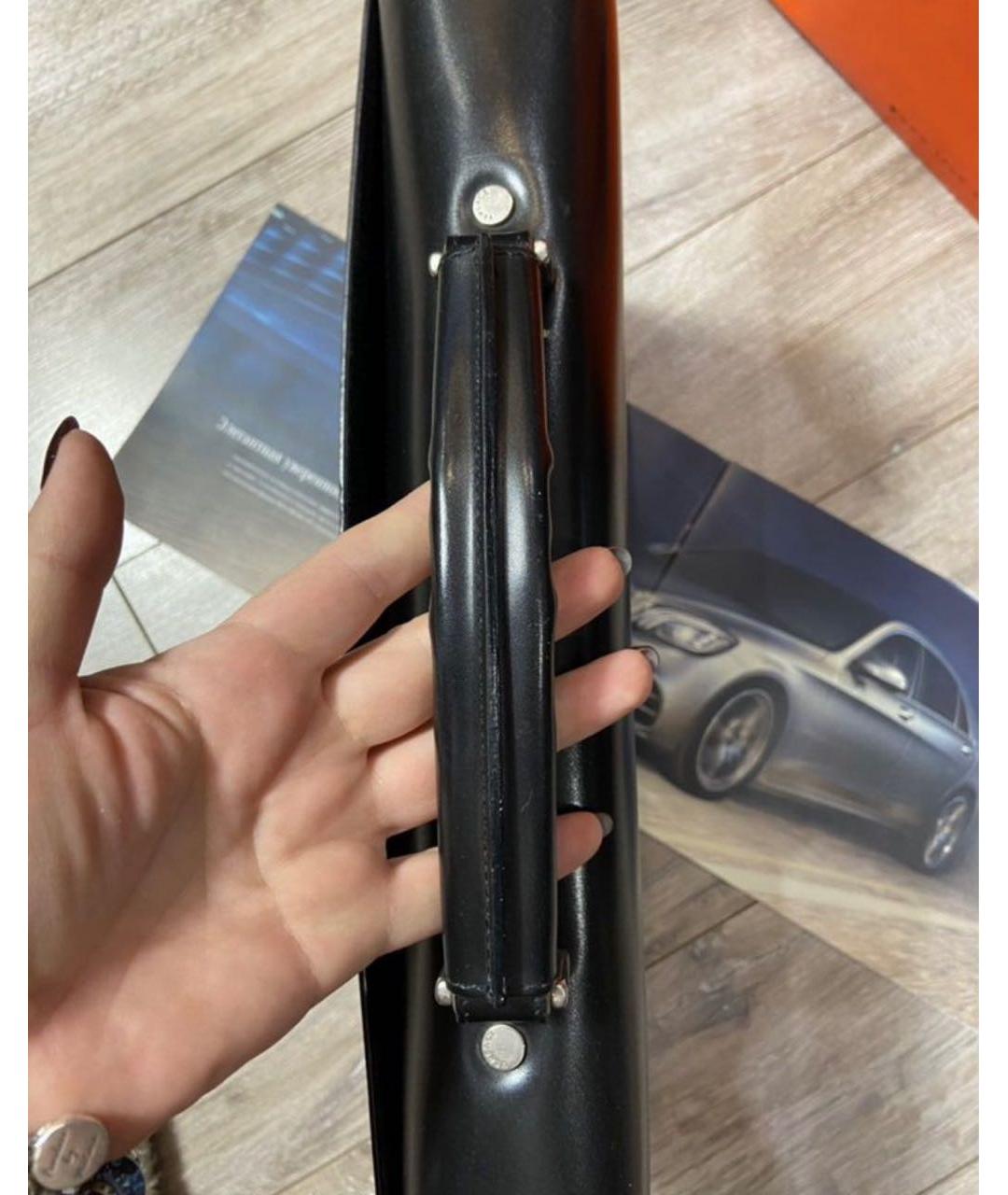 VERSACE Черный кожаный портфель, фото 8