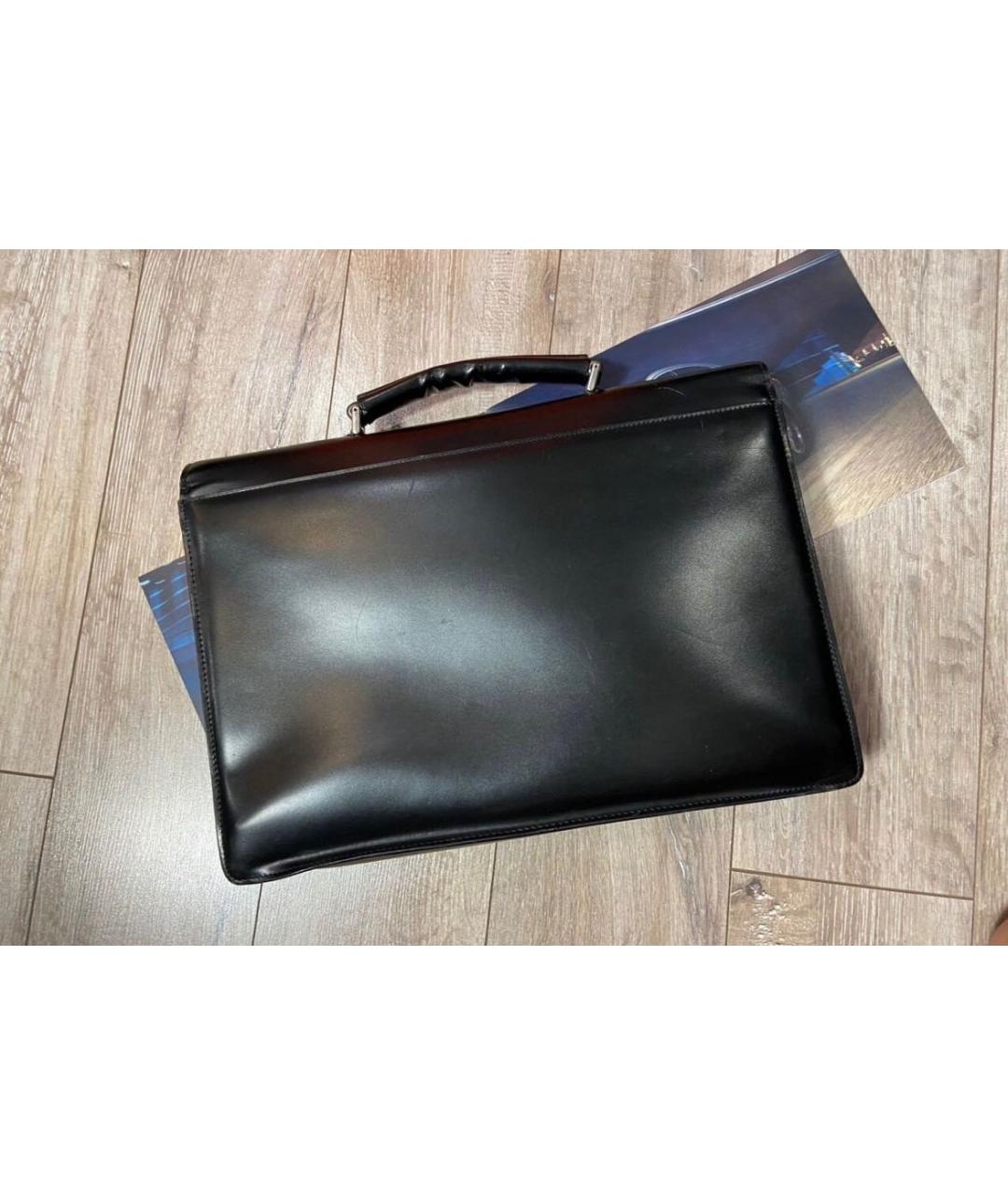 VERSACE Черный кожаный портфель, фото 3