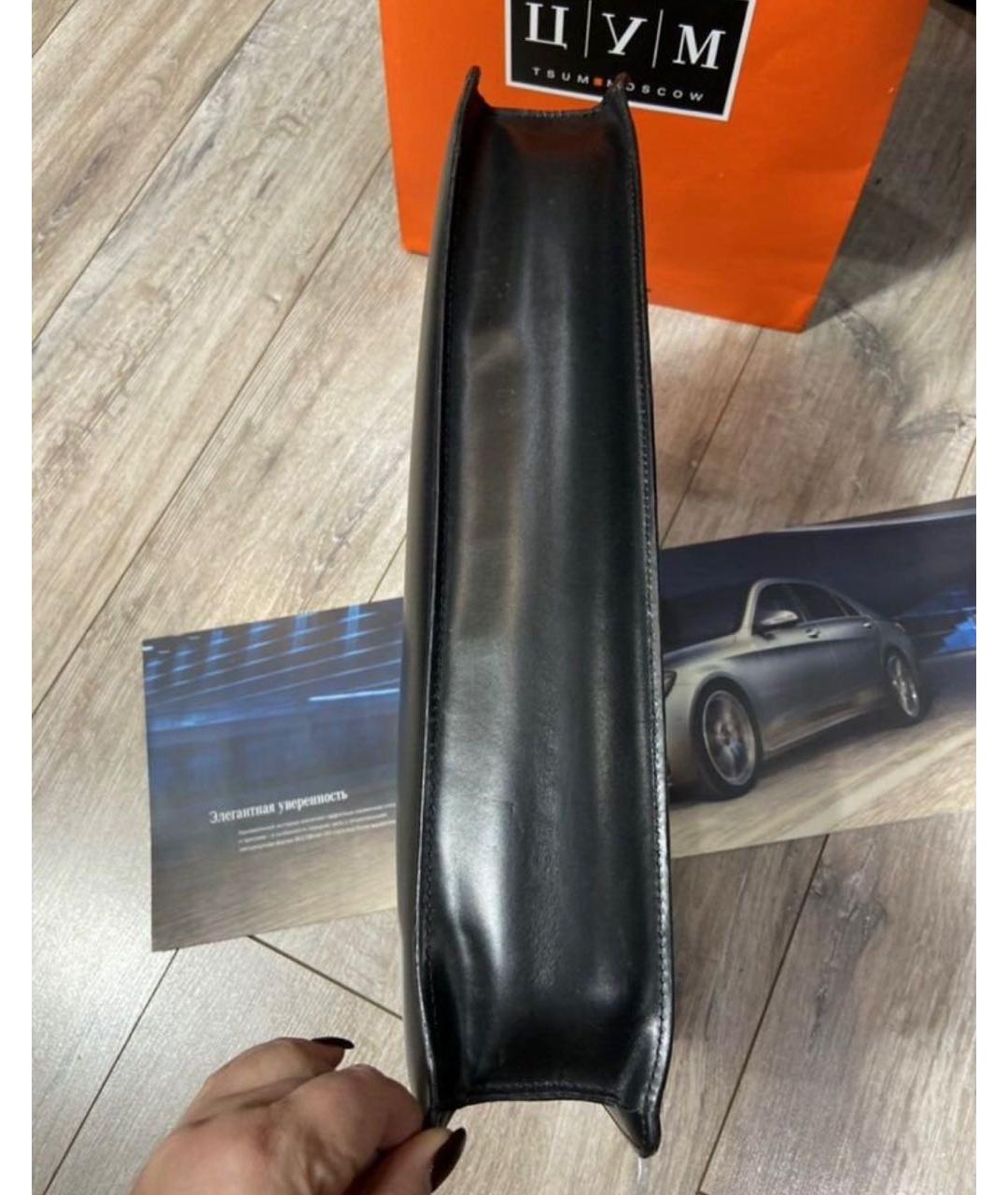 VERSACE Черный кожаный портфель, фото 2