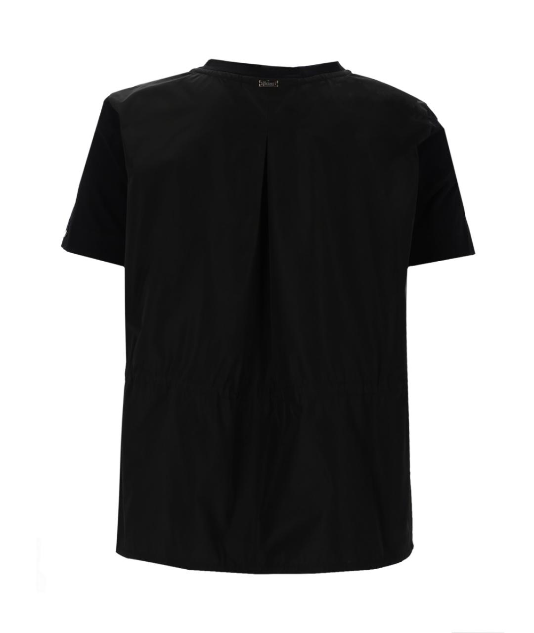 HERNO Черная хлопковая футболка, фото 2