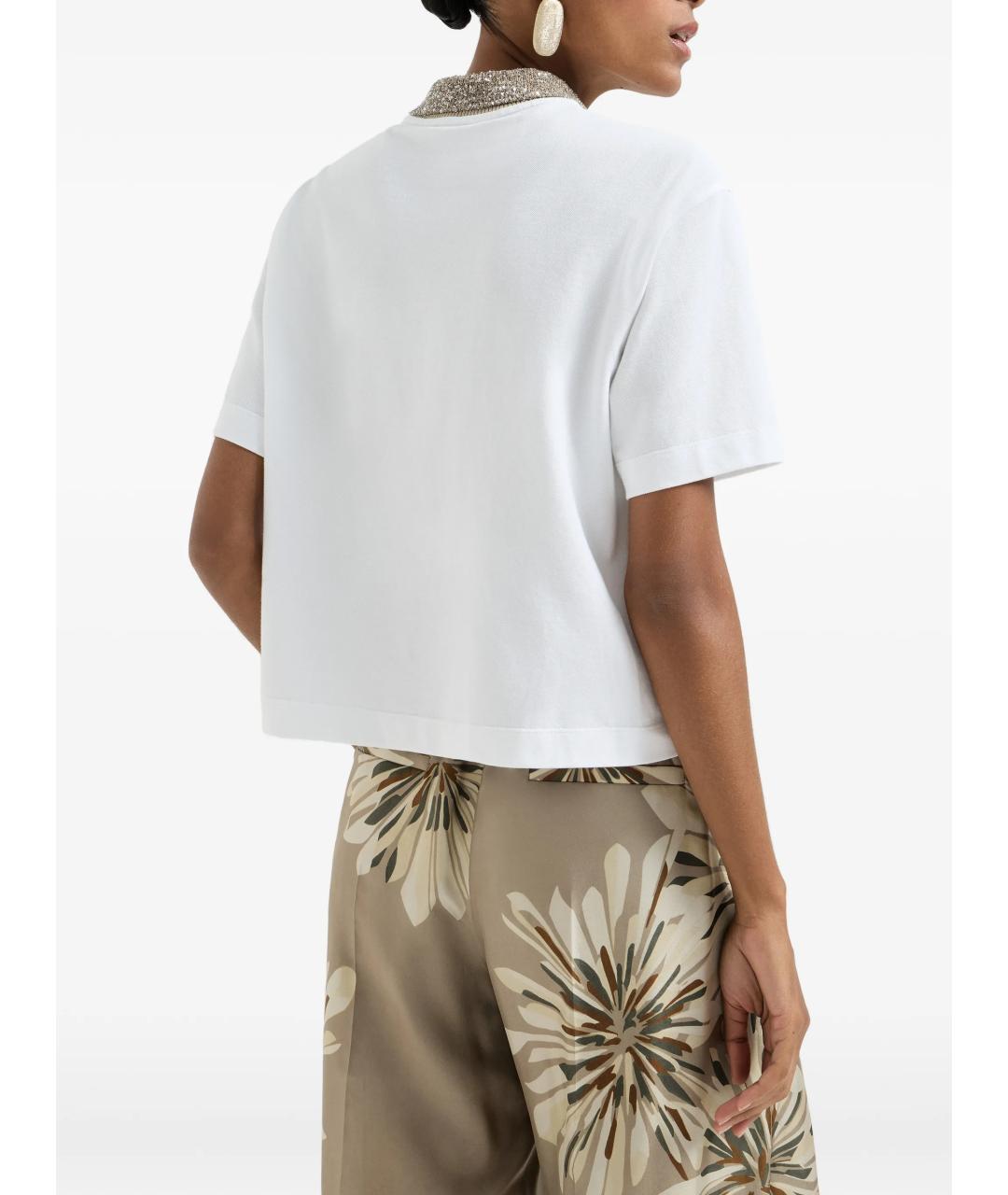 BRUNELLO CUCINELLI Белая хлопковая футболка, фото 4