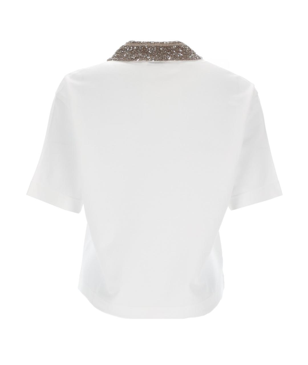 BRUNELLO CUCINELLI Белая хлопковая футболка, фото 2