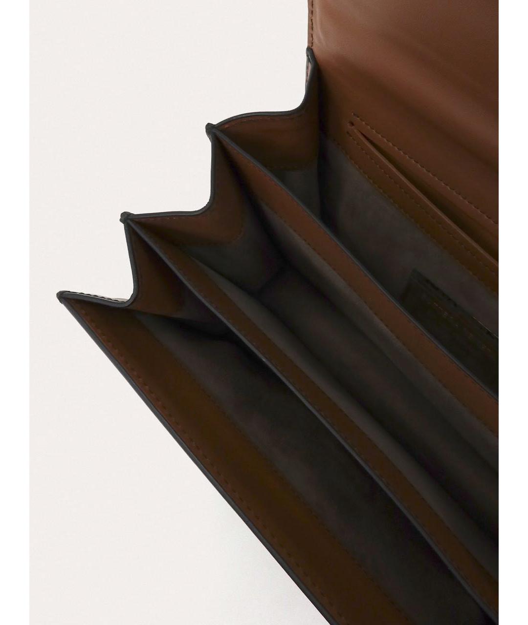 BOTTEGA VENETA Коричневая кожаная сумка через плечо, фото 4