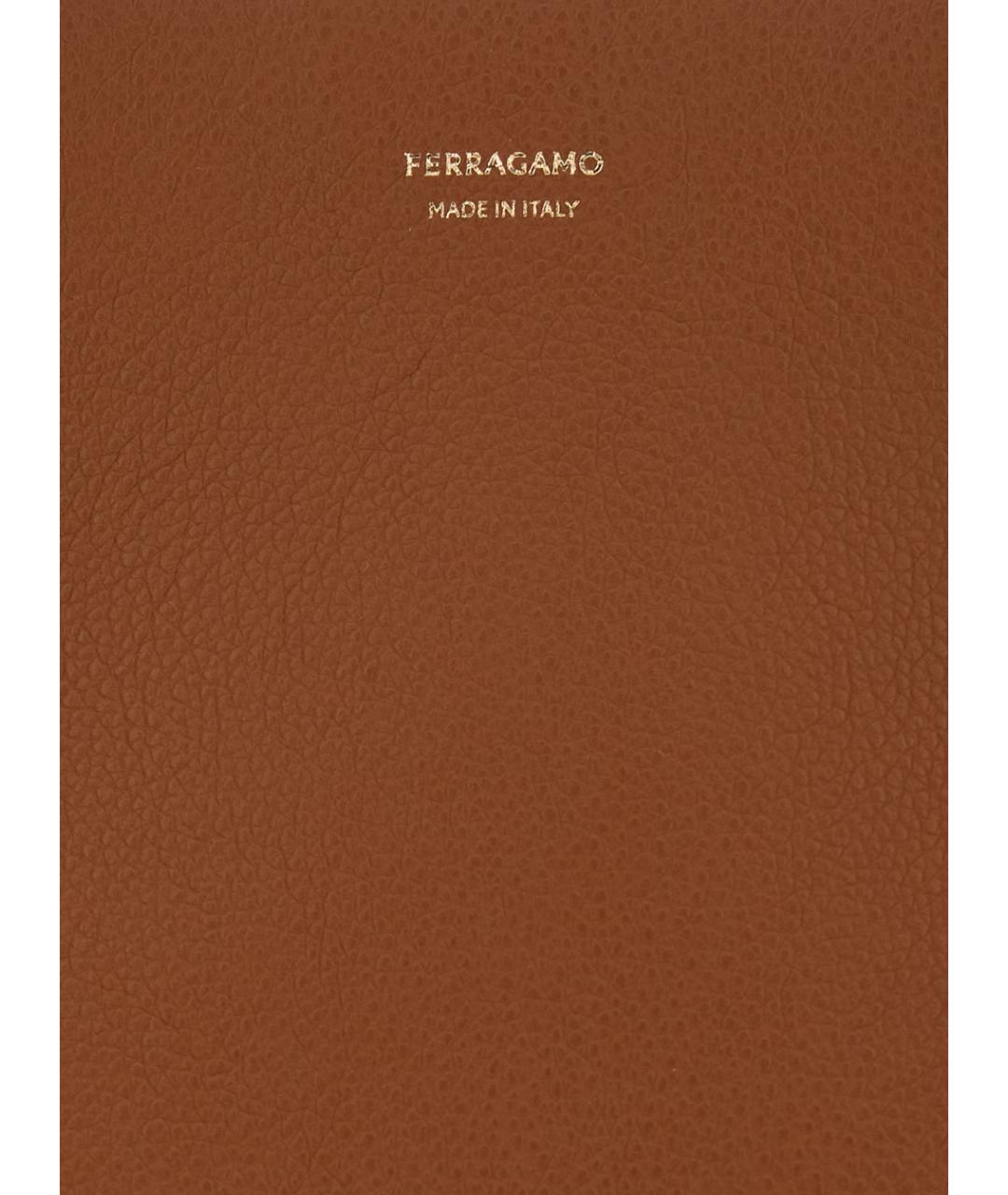 FERRAGAMO Коричневая кожаная сумка тоут, фото 3