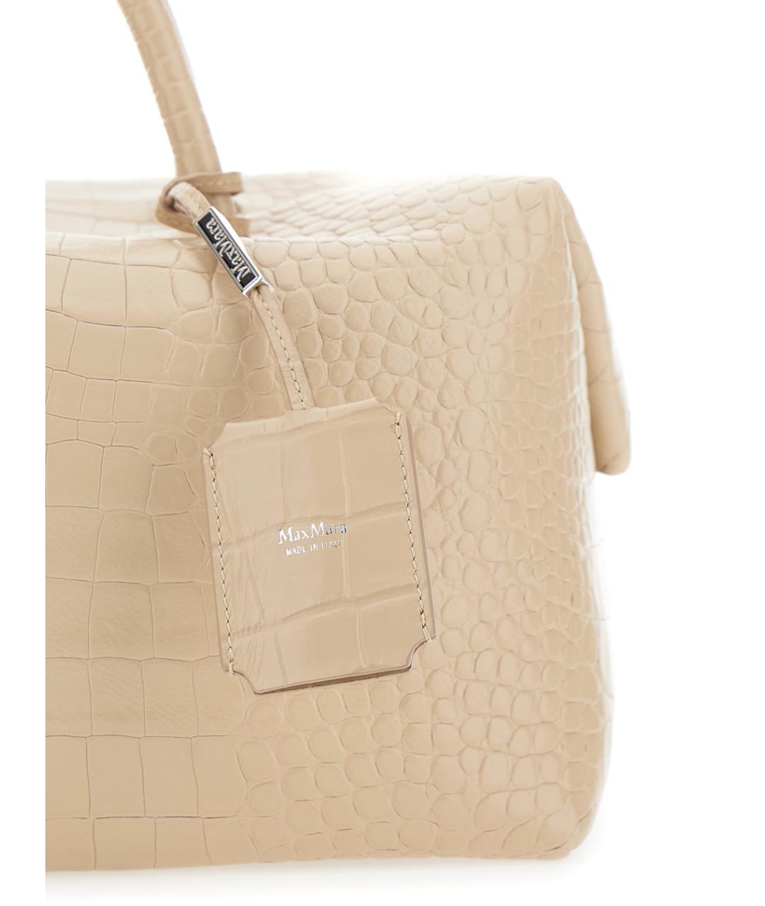 MAX MARA Белая кожаная сумка тоут, фото 3