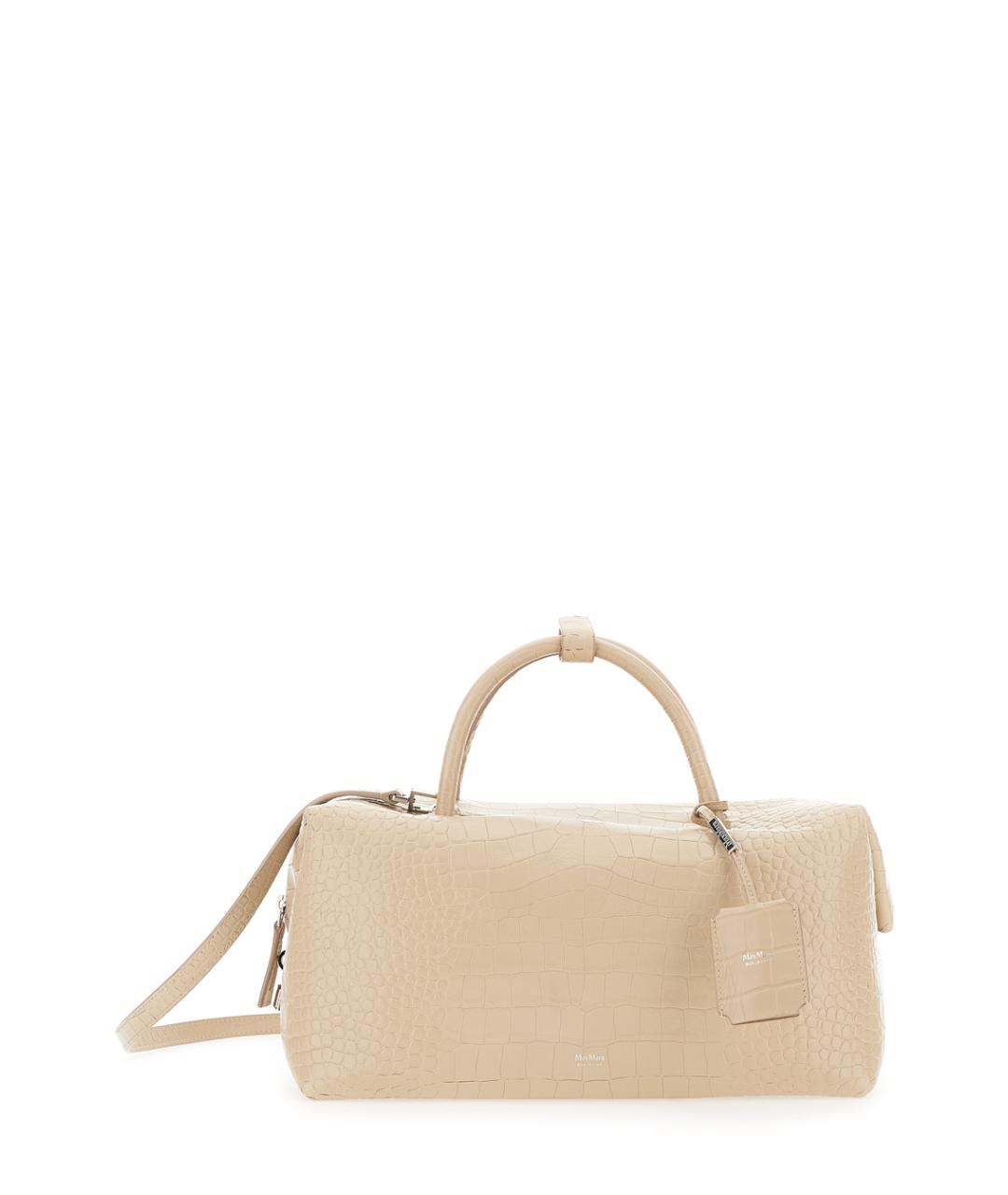 MAX MARA Белая кожаная сумка тоут, фото 1