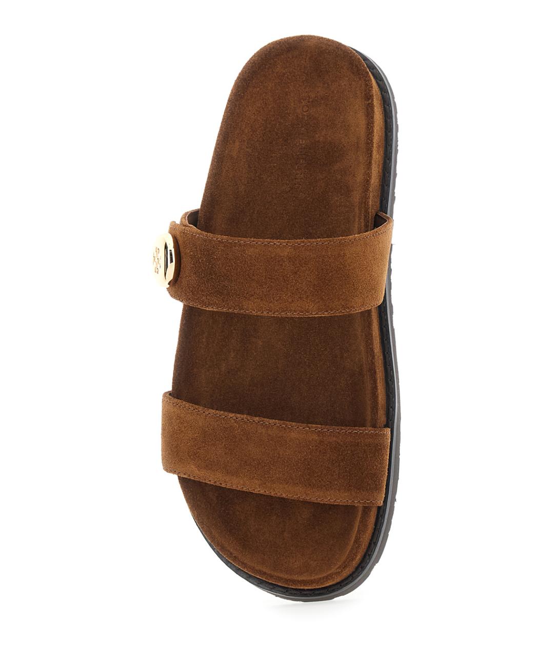 TORY BURCH Коричневые кожаные сандалии, фото 4