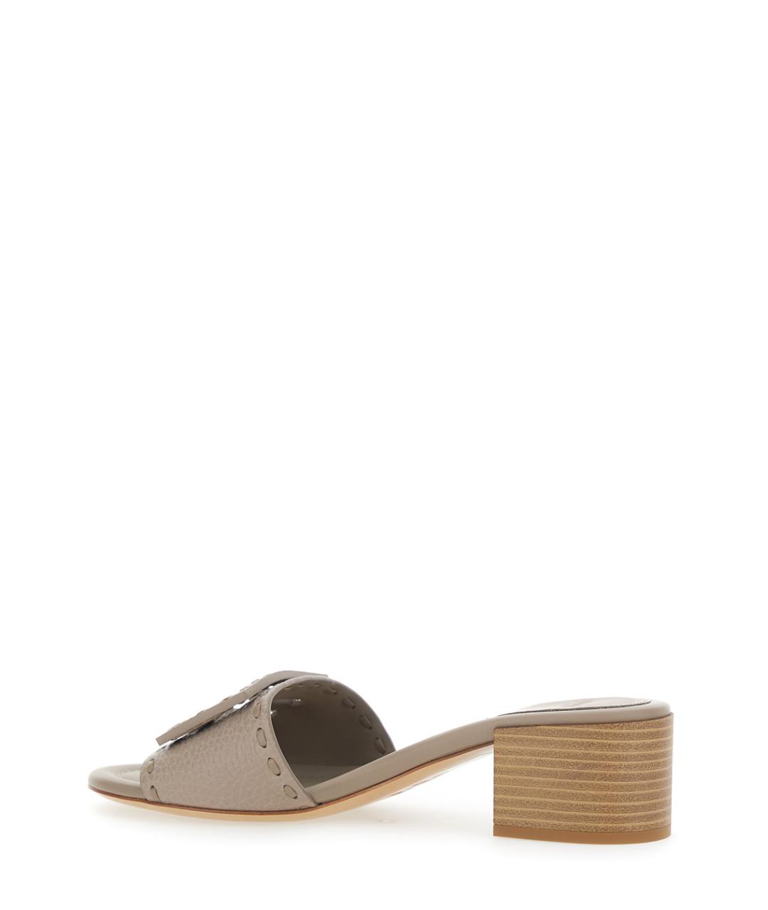 FENDI Серые кожаные мюли, фото 3