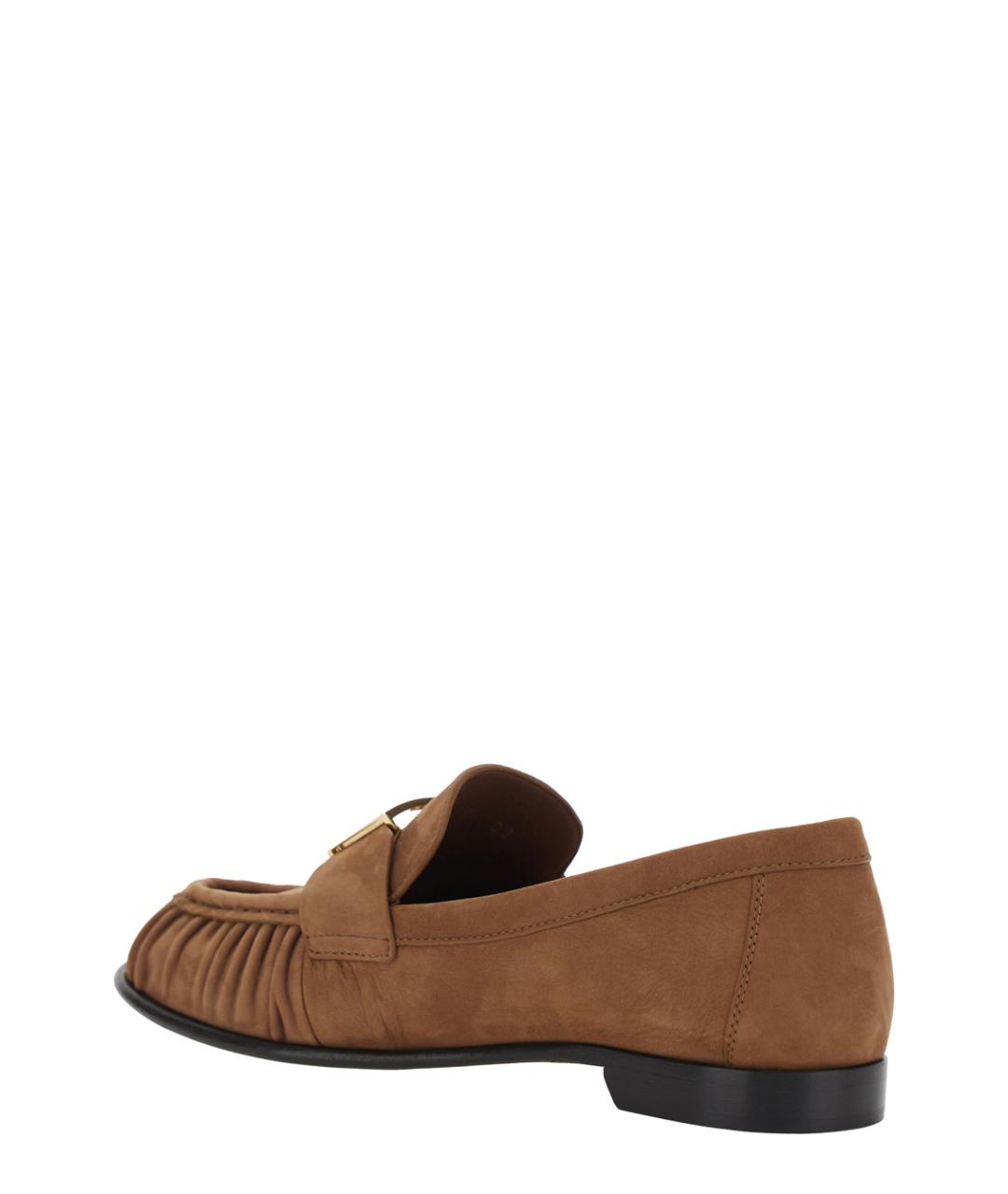 FENDI Коричневые замшевые лоферы, фото 3
