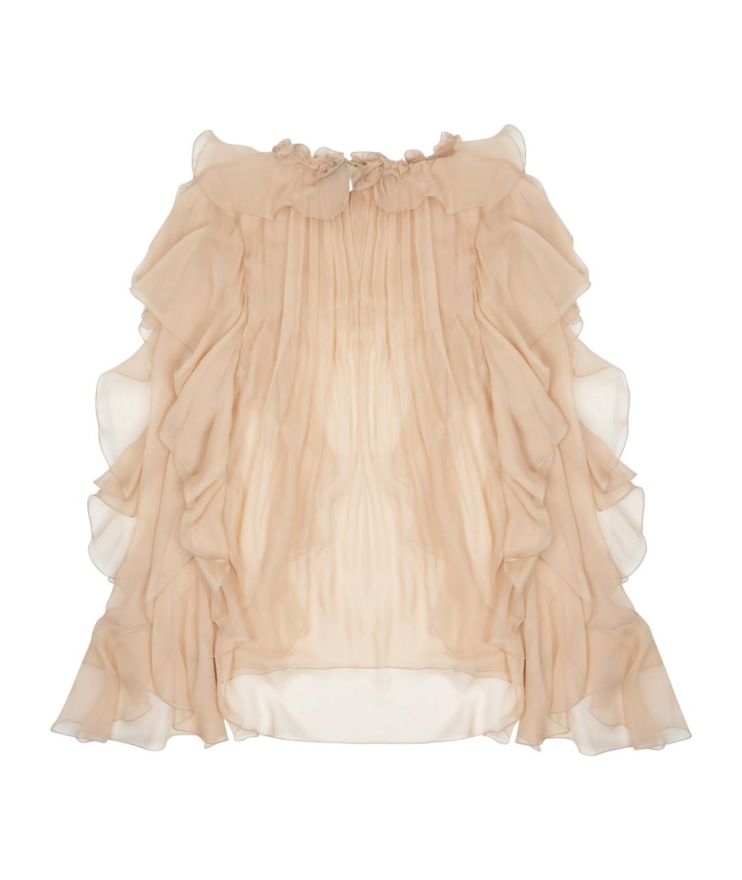 ALBERTA FERRETTI Бежевая шелковая блузы, фото 2