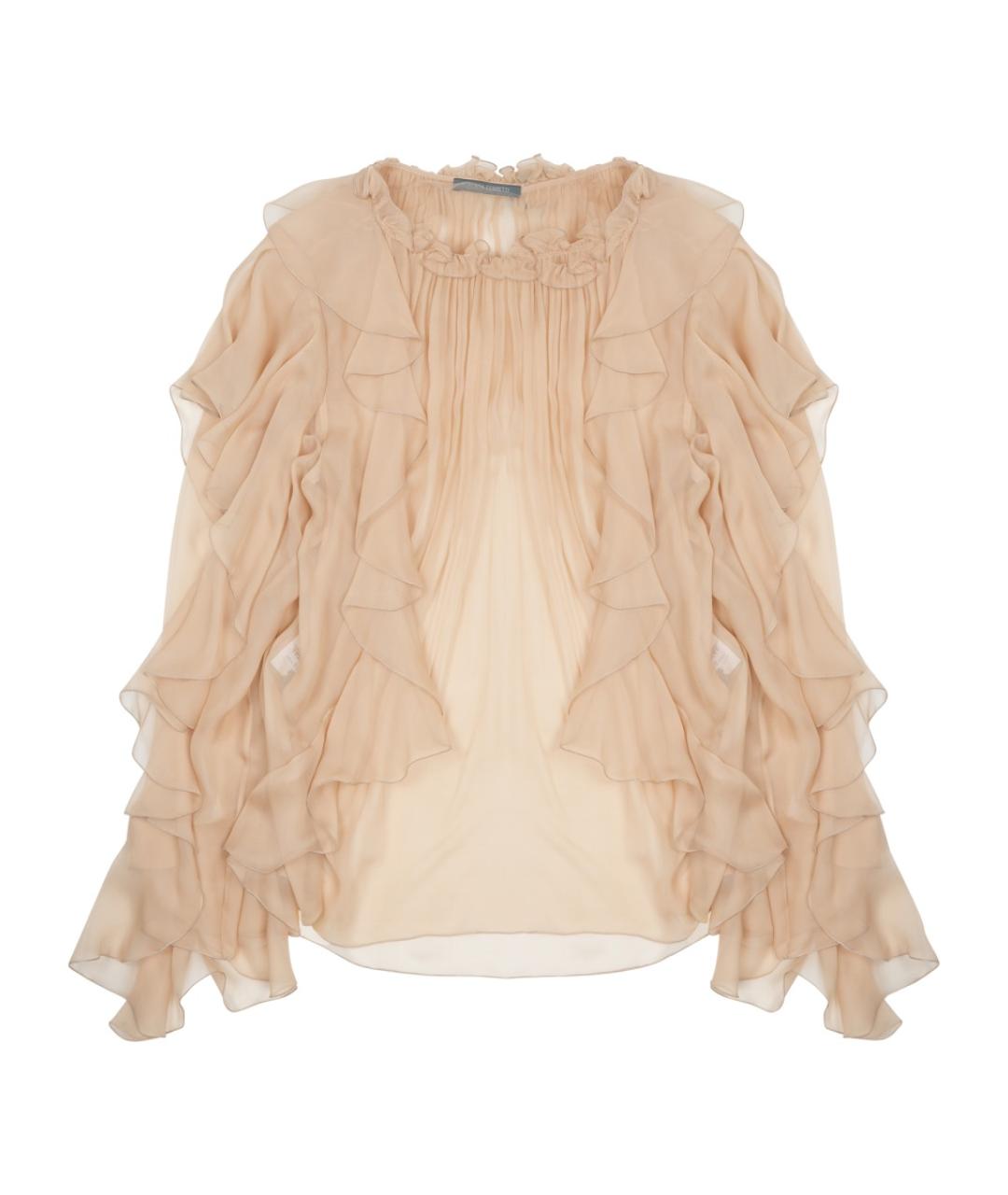 ALBERTA FERRETTI Бежевая шелковая блузы, фото 1