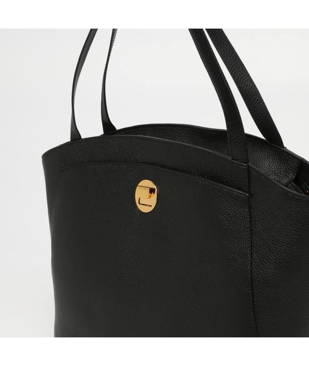 COCCINELLE Черная кожаная сумка тоут, фото 4