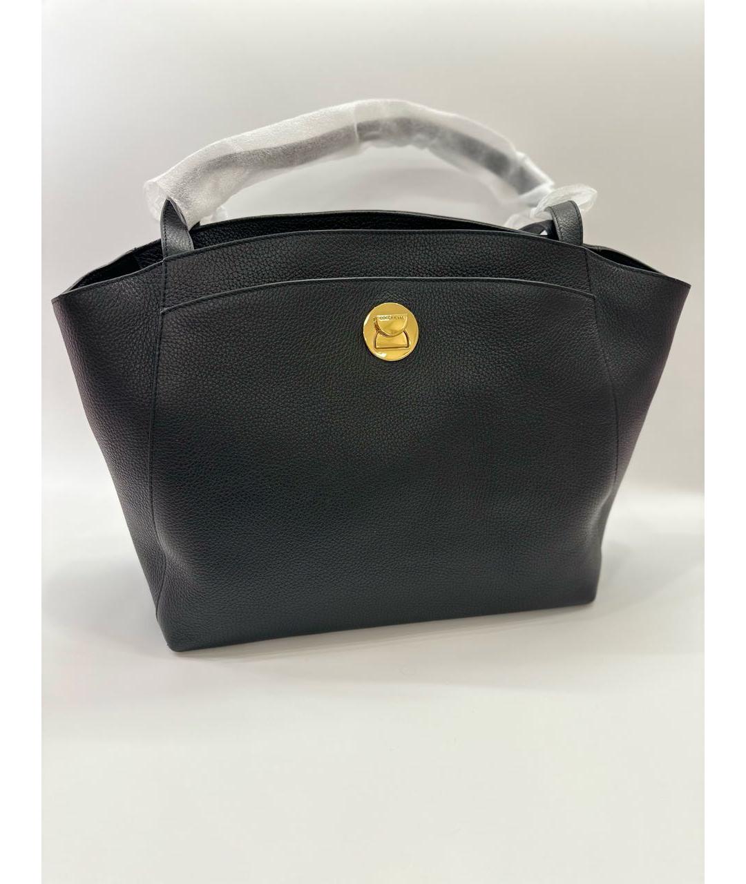 COCCINELLE Черная кожаная сумка тоут, фото 5