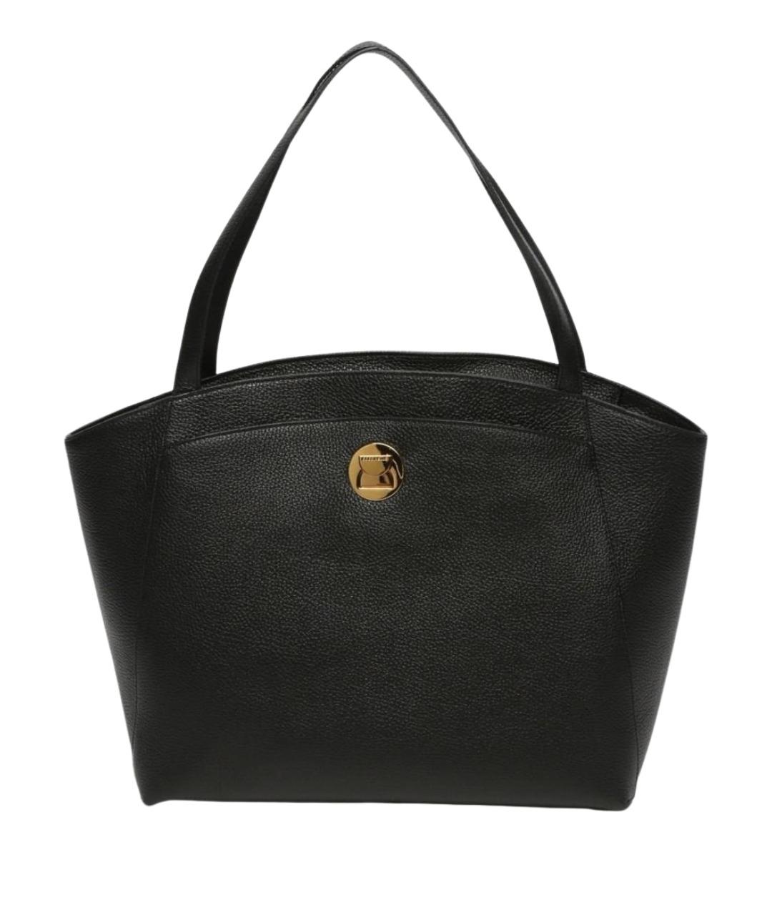 COCCINELLE Черная кожаная сумка тоут, фото 1