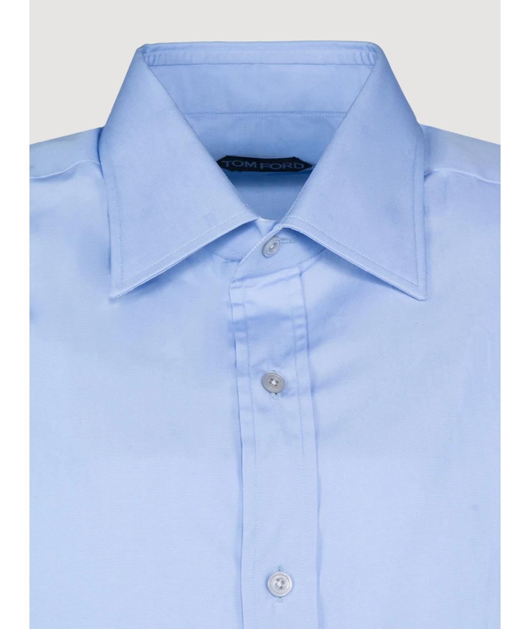 TOM FORD Голубая хлопковая кэжуал рубашка, фото 3