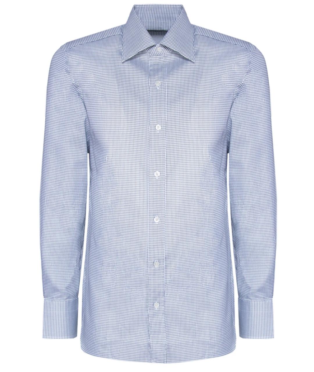 TOM FORD Синяя хлопковая кэжуал рубашка, фото 1