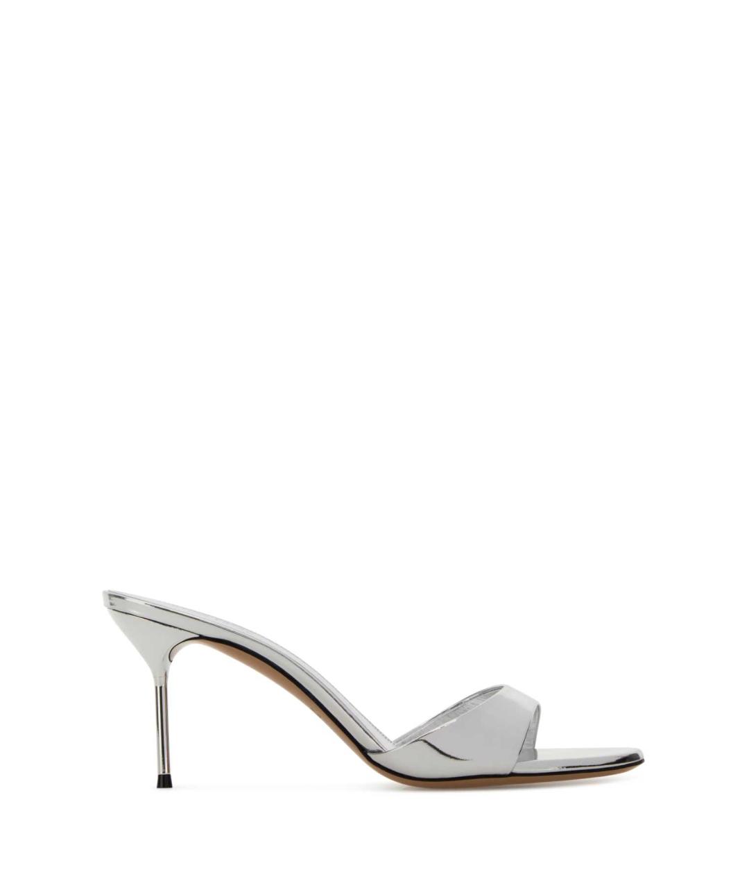 PARIS TEXAS Серебряные кожаные мюли, фото 1