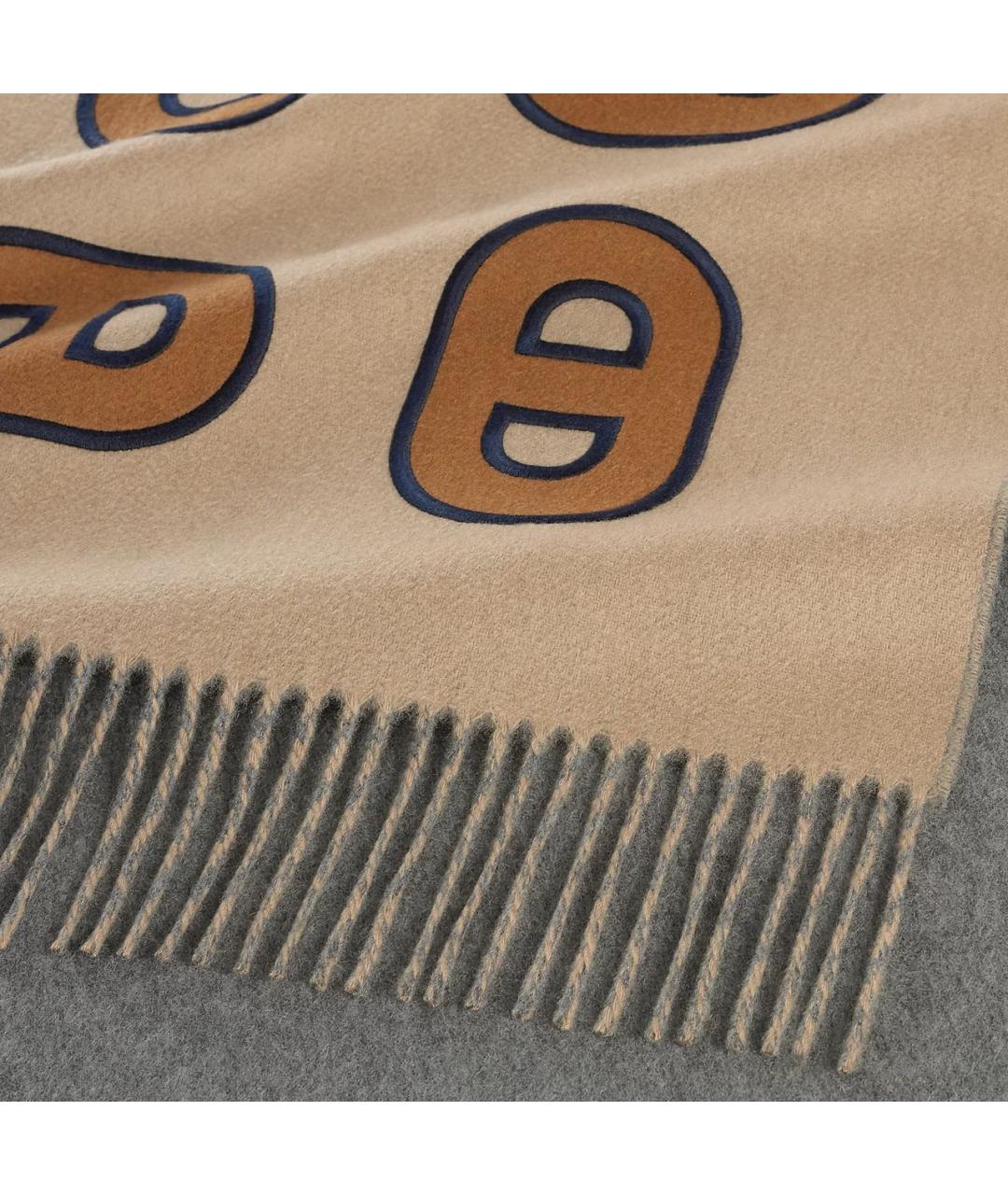 HERMES Серый кашемировый шарф, фото 5