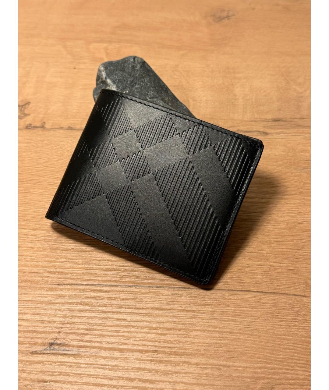BURBERRY Черный кожаный кошелек, фото 6