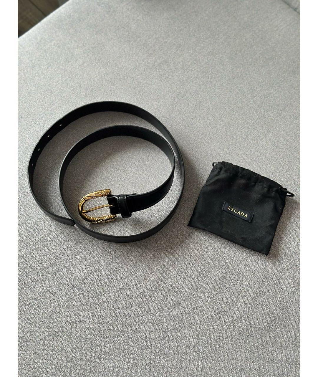 ESCADA Черный кожаный ремень, фото 6