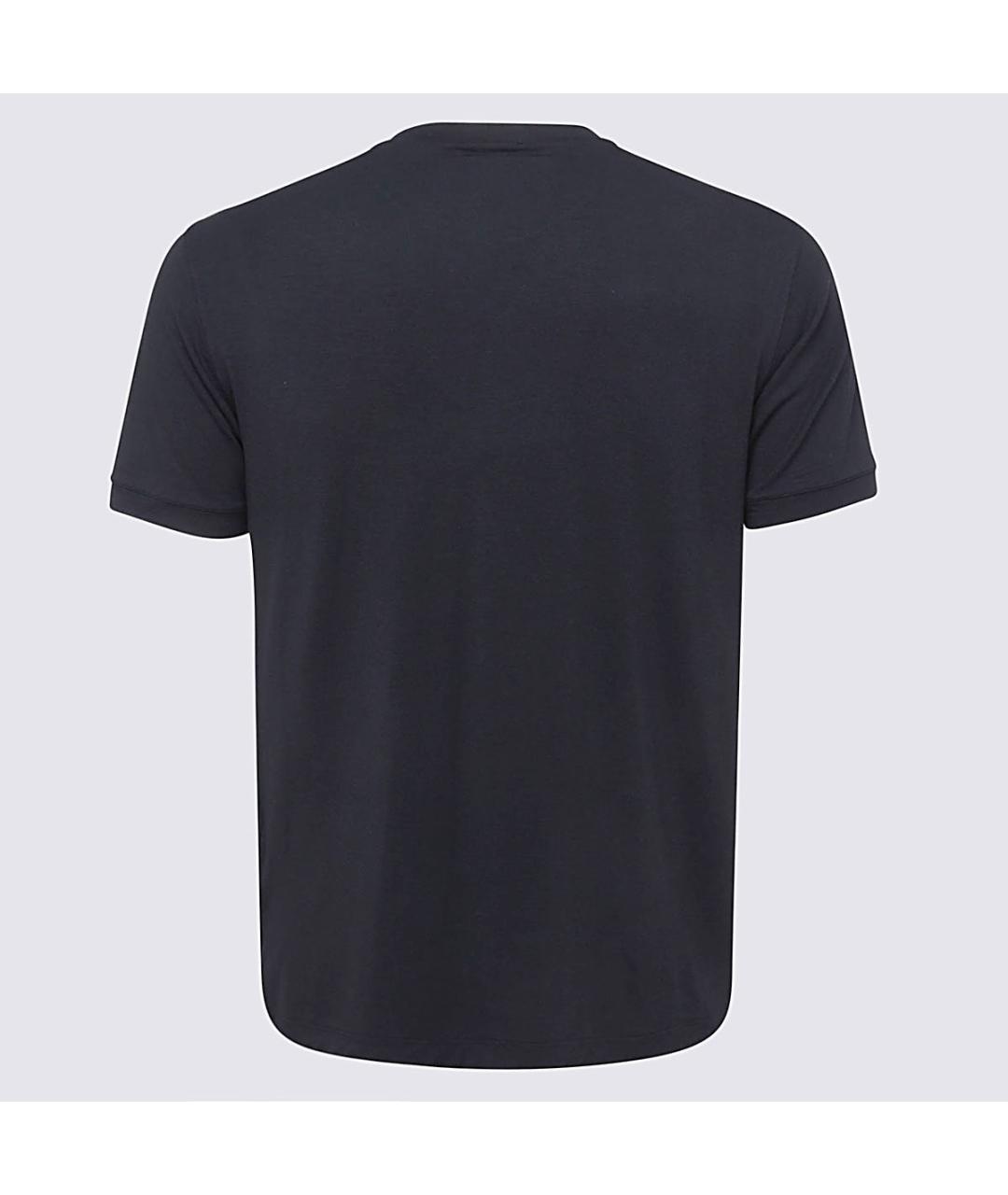 GIORGIO ARMANI Синяя вискозная футболка, фото 2