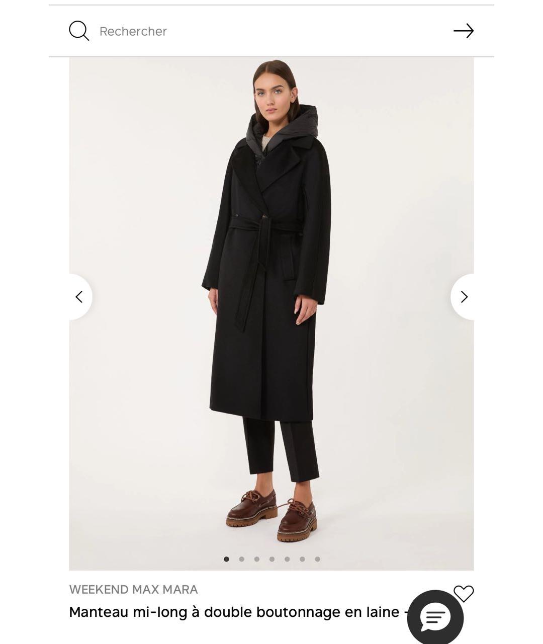 MAX MARA Черное пальто, фото 2