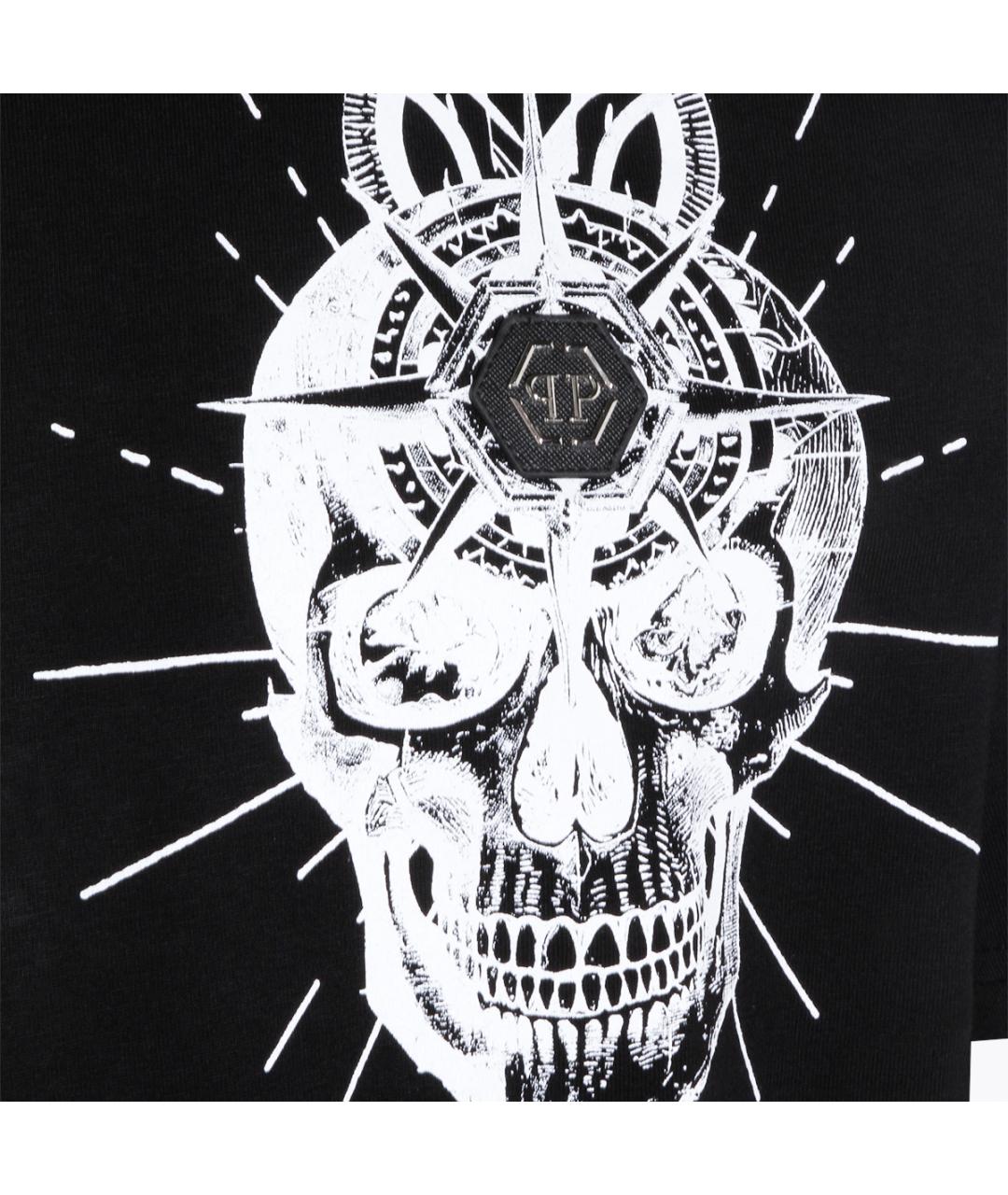 PHILIPP PLEIN Черная хлопковая футболка, фото 2