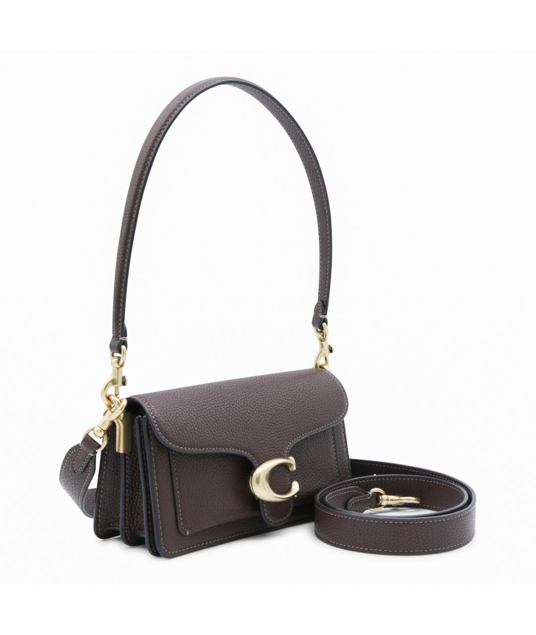 COACH Коричневая кожаная сумка через плечо, фото 2