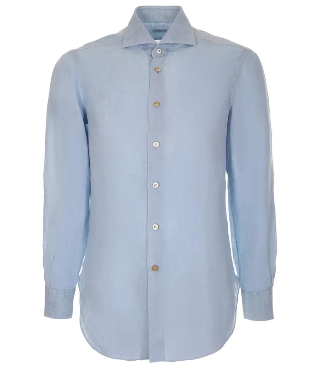 KITON Голубая льняная кэжуал рубашка, фото 1