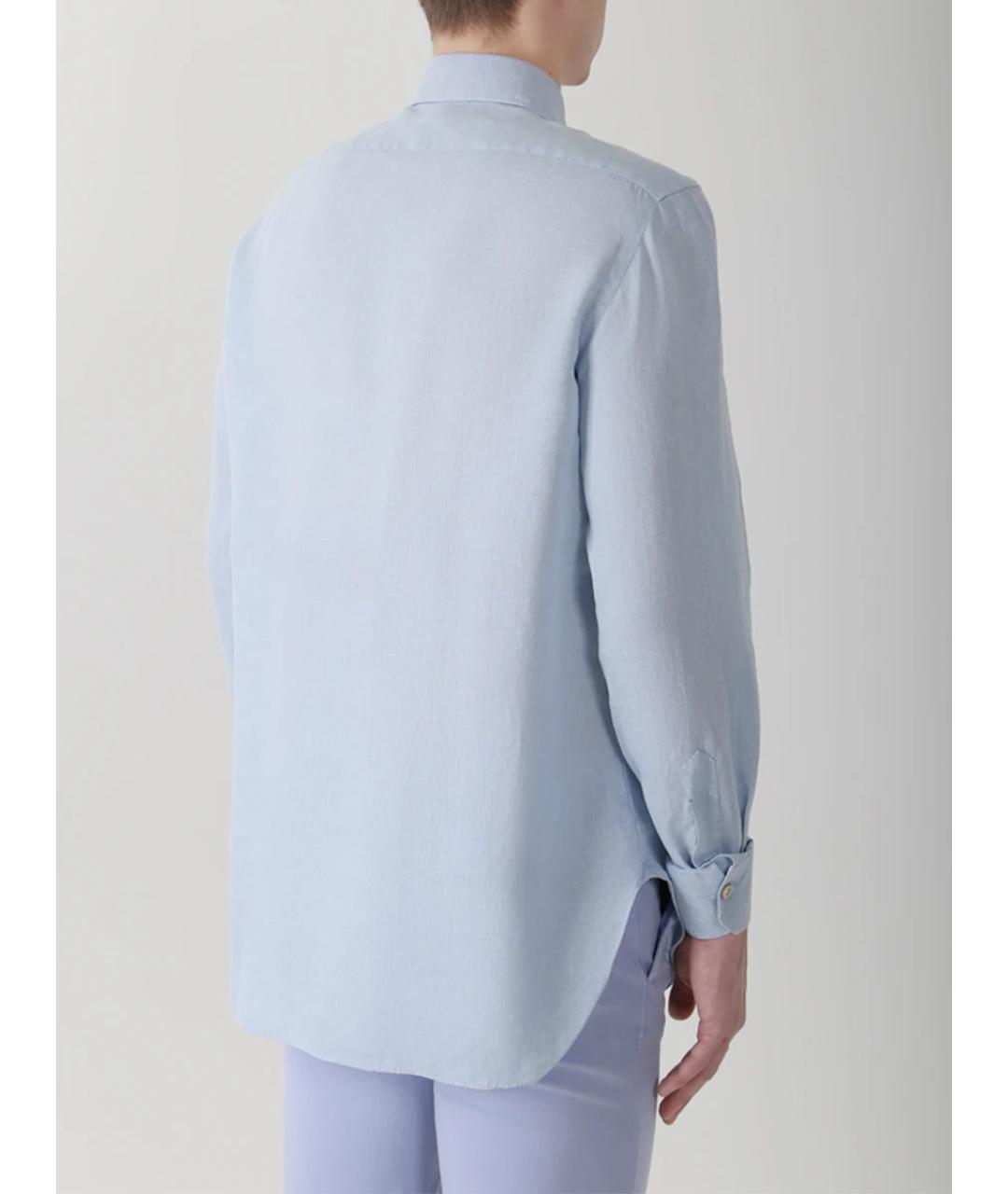 KITON Голубая льняная кэжуал рубашка, фото 3