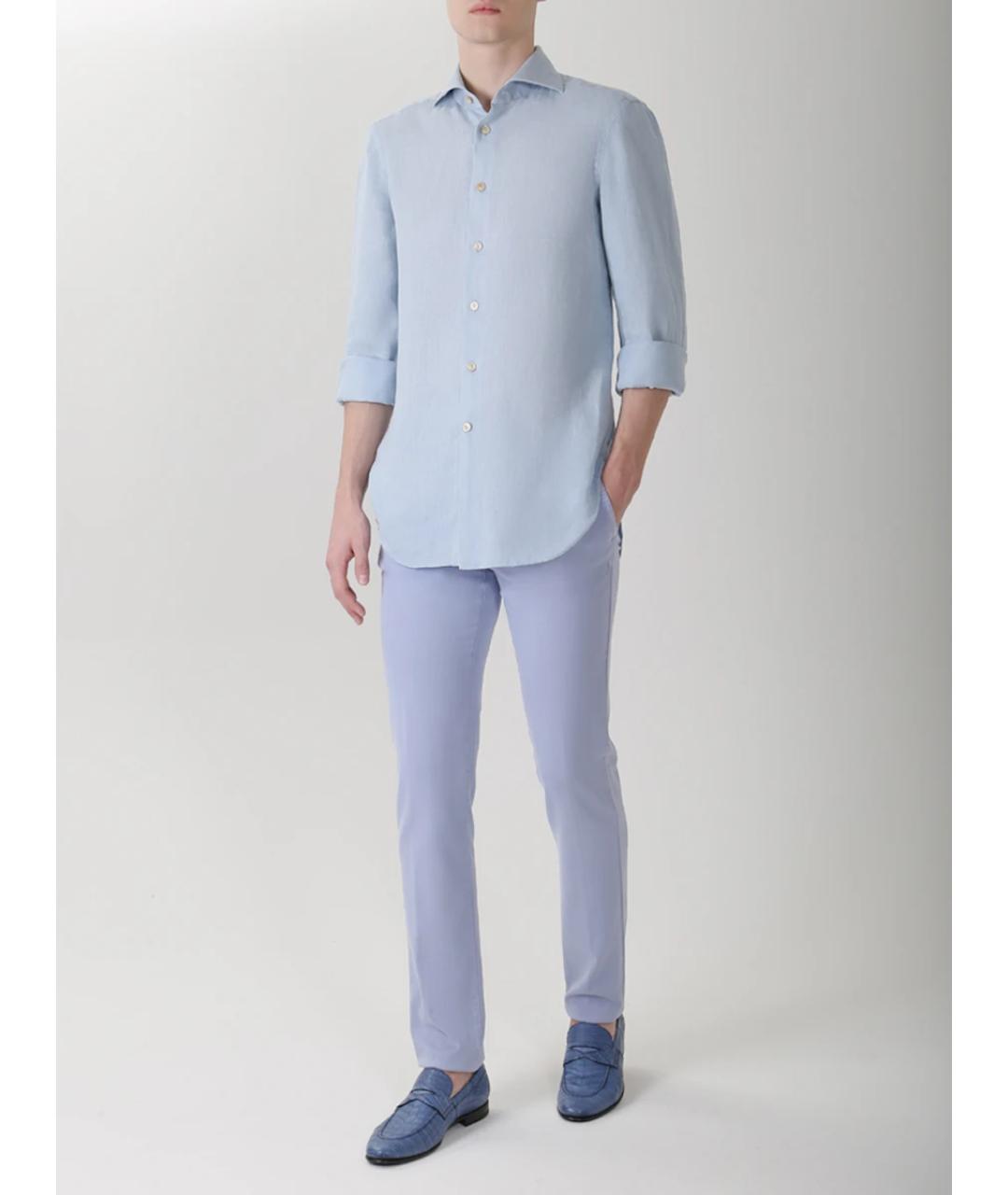 KITON Голубая льняная кэжуал рубашка, фото 2