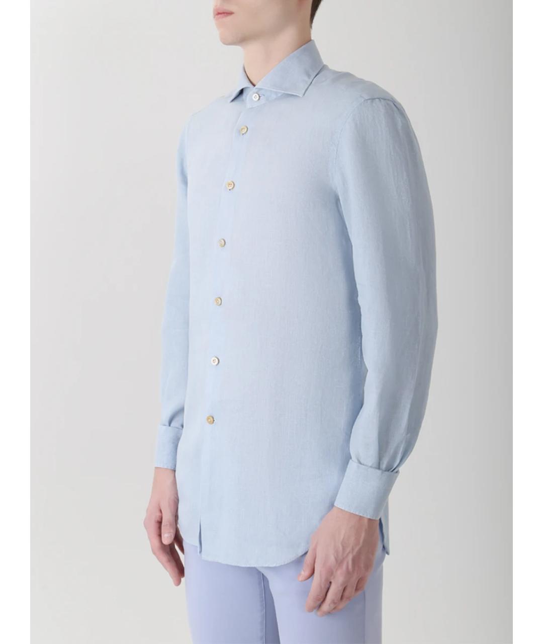 KITON Голубая льняная кэжуал рубашка, фото 4