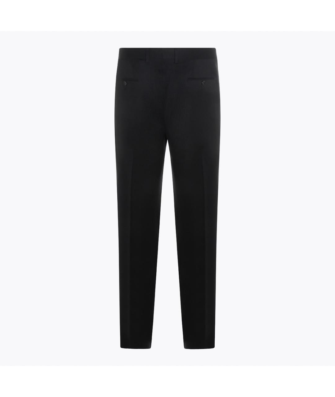 LARDINI Черные шерстяные повседневные брюки, фото 2