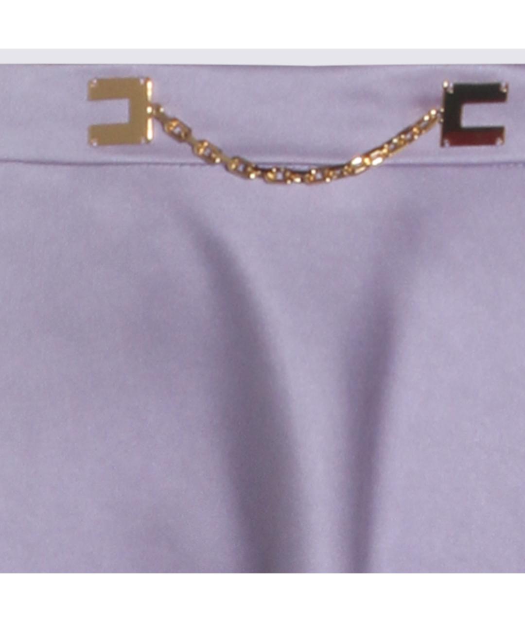 ELISABETTA FRANCHI Фиолетовая синтетическая юбка миди, фото 3