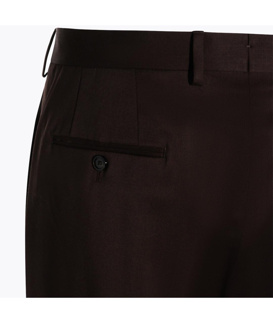 LARDINI Коричневые шерстяные классические брюки, фото 4